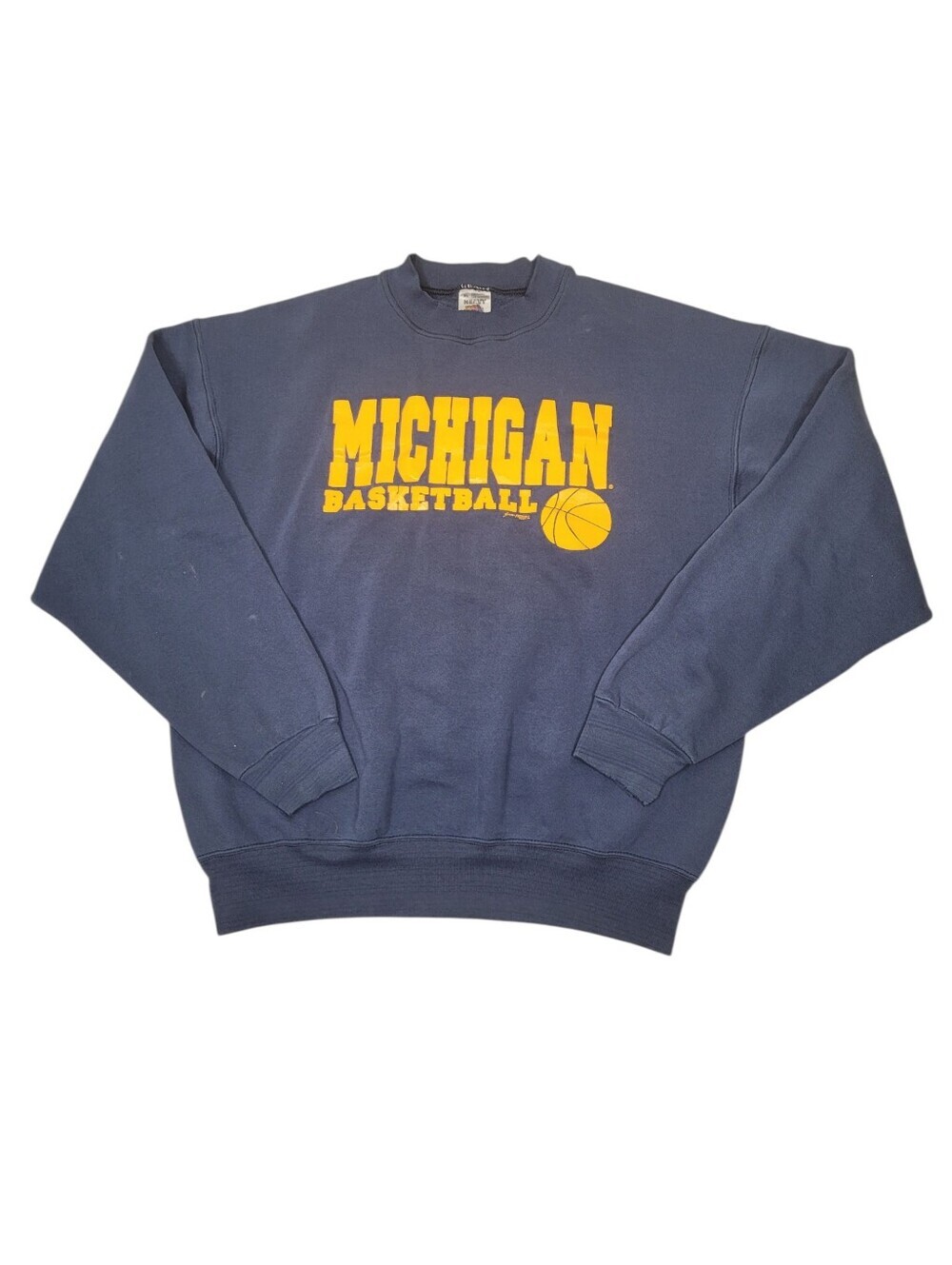 Vintage 90s University of Michigan Navy Blue Sweatshirt Made in USA Size: XL